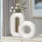 Halo 9" Ribbed Donut Ceramic White Vase-1331043250