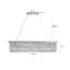 Lustre rectangulaire moderne en cristal pour salle à manger - Luminaire suspendu linéaire en chrome-126372896