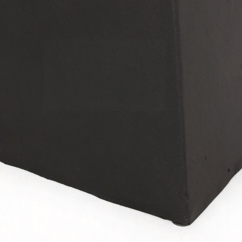 Modern Concrete Side Table - 13.75" Square Pedestal Design - Lightweight & Sleek - No Assembly Required
