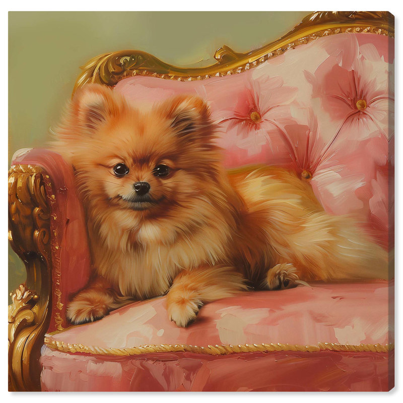 Canapé poméranien, reproduction d'art sur toile par Art Remedy, Toile tendue, H 12 po x l 12 po x P 1,5 po