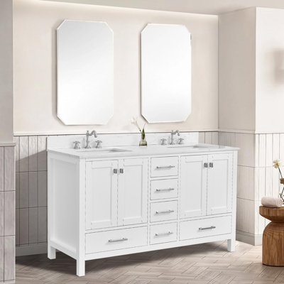 Ensemble de meuble-lavabo double 60 po avec lavabo