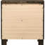 Table de chevet rustique dorée avec 2 tiroirs pour la décoration de la chambre à coucher 2 finitions mates et poignées en bois