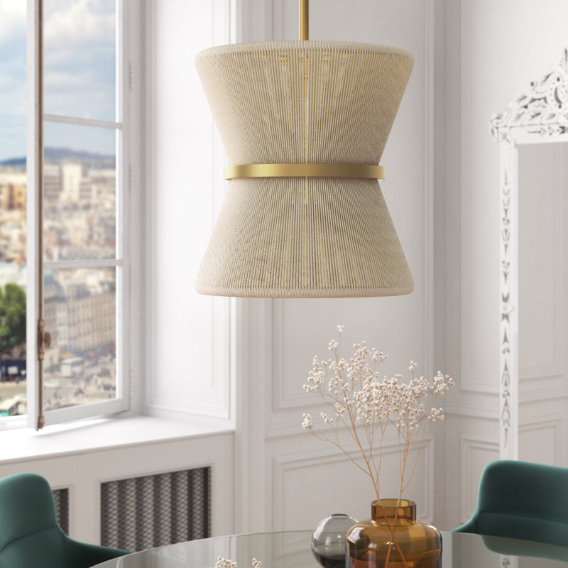 Tribeca 1 - Light Unique/Statement Pendant, Bleached Natural Rope