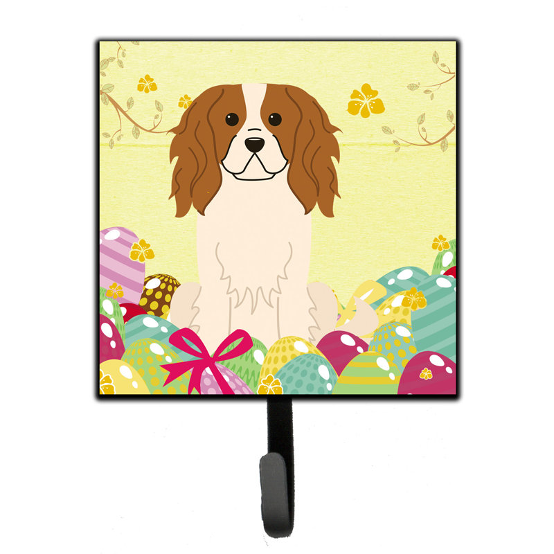 Mcelyea Metal Wall Organizer with Key Hooks, Red/Blue/Brown, Cavalier Spaniel