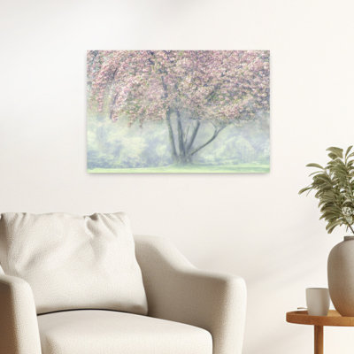 Misty Cherry Blossoms by Marianne Wogeck - Wrapped Canvas Print
