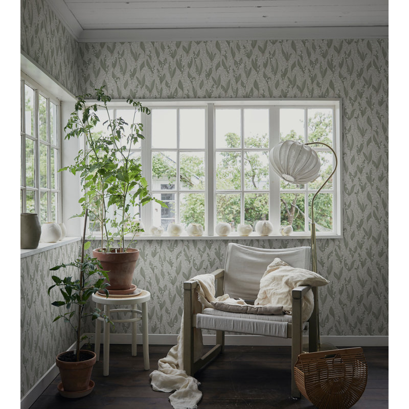 Kolonin Floral Wallpaper Roll, Spring Green