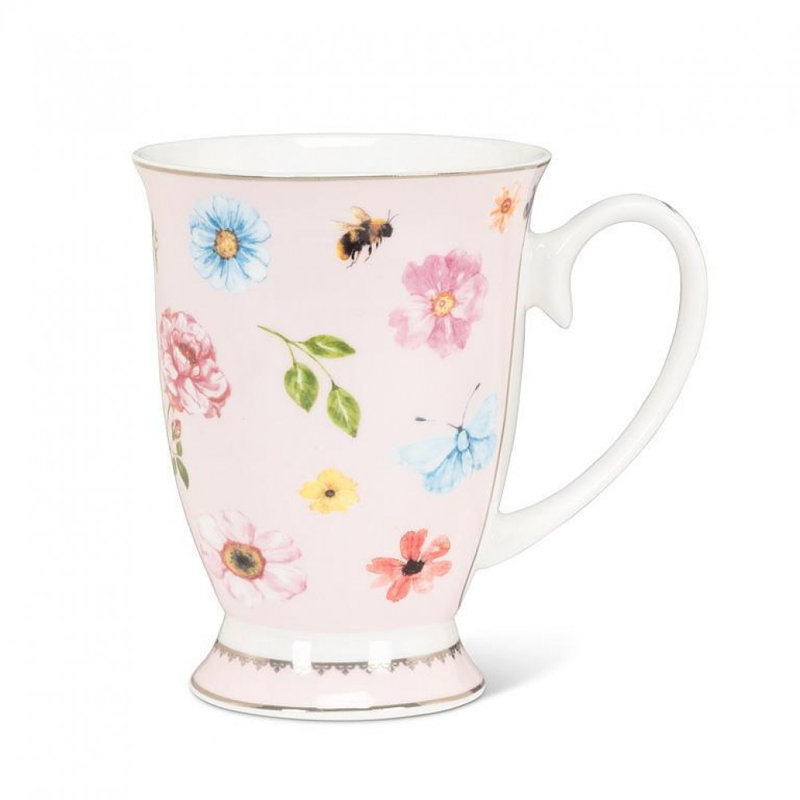 Pretty Floral Pedestal Mug
