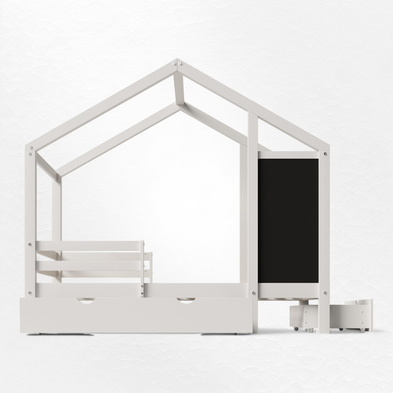 Lit pour enfants avec deux tiroirs de rangement et tableau noir Alejondro, Double