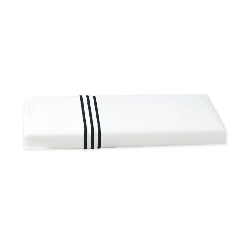 Ravana Cotton Blend Percale Flat Sheet, Black, Full/Queen Flat Sheet