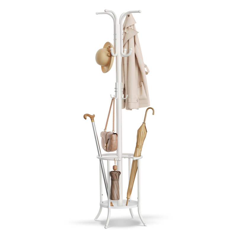 Alsafi Freestanding 12 - Hook Coat Rack, White