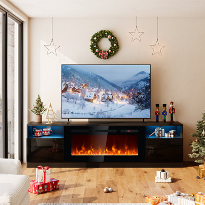 Janyriah TV Stand for TVs up to 80" with 36" Fireplace Included, Modern Entertainment Centre