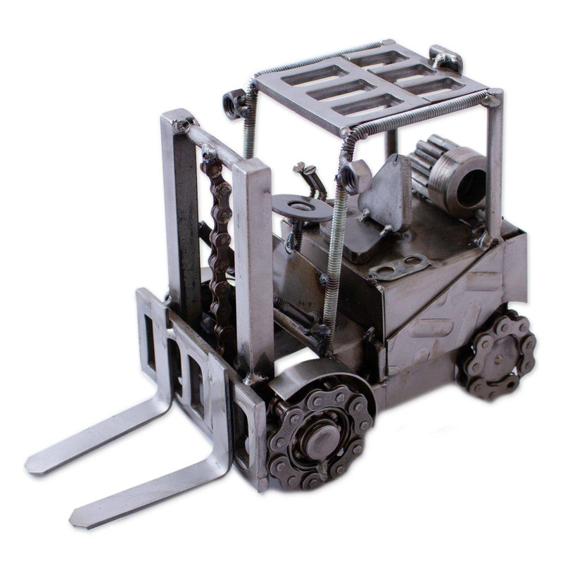Forklift Upcycled Metal Auto Part Sculpture