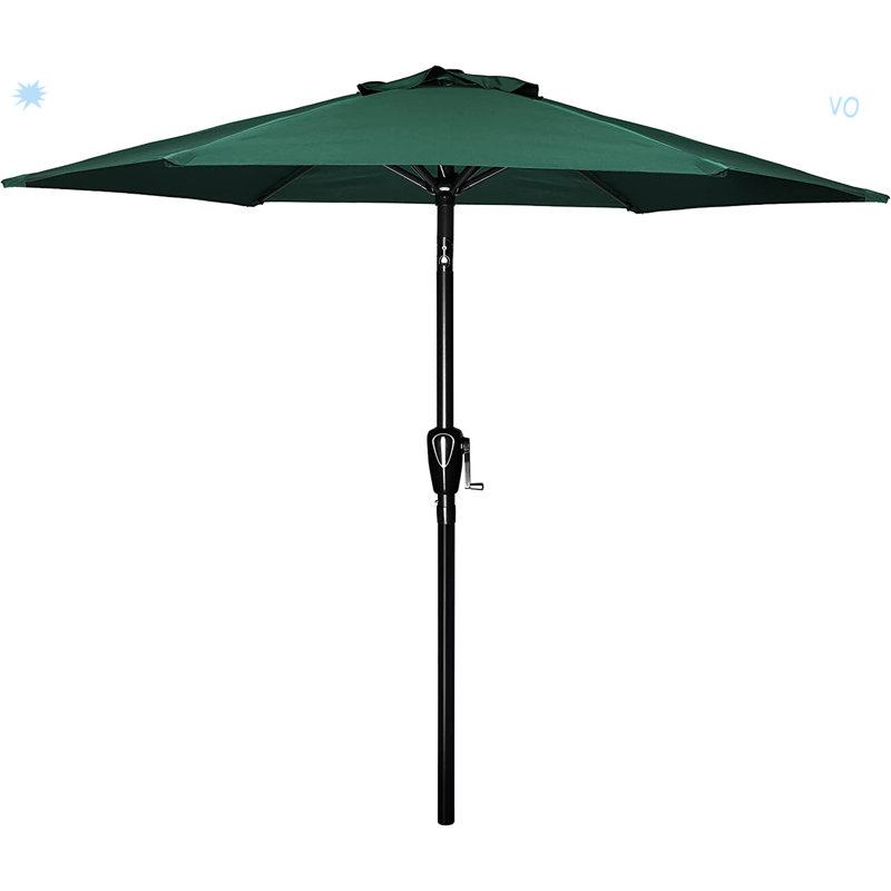 Parasol de table pour l'extérieur avec bouton-poussoir, H 90,09 po x l 90,09 po x P 89,83 po, Vert