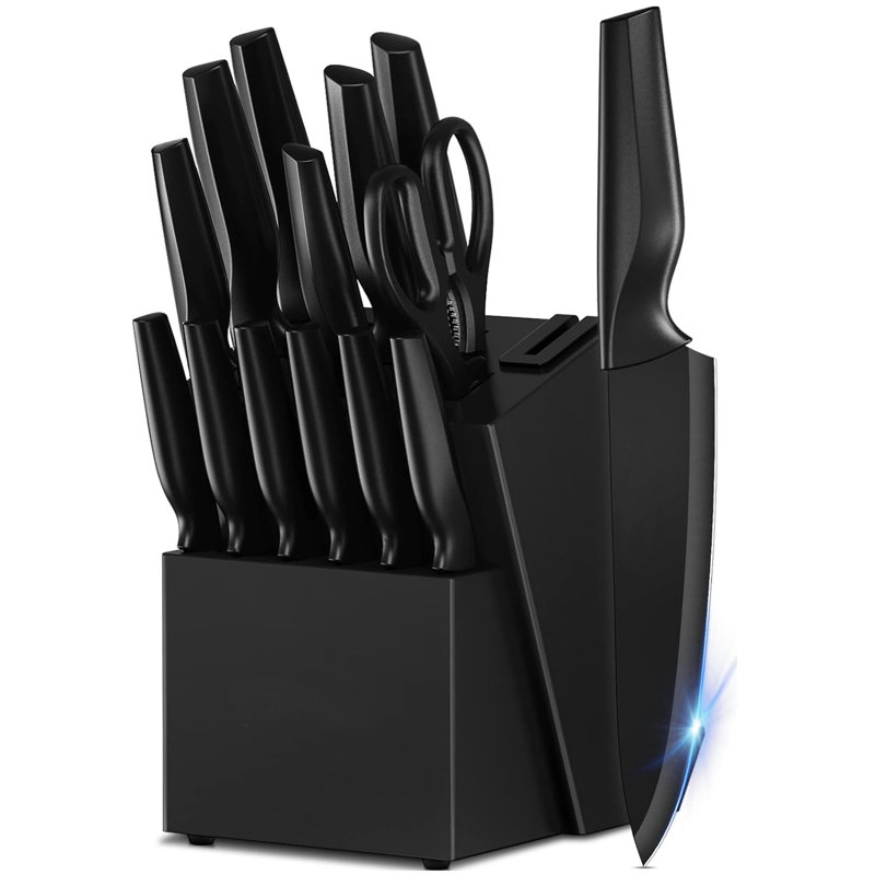 AIRPJ 14 Piece Stainless Steel Knife Block Set