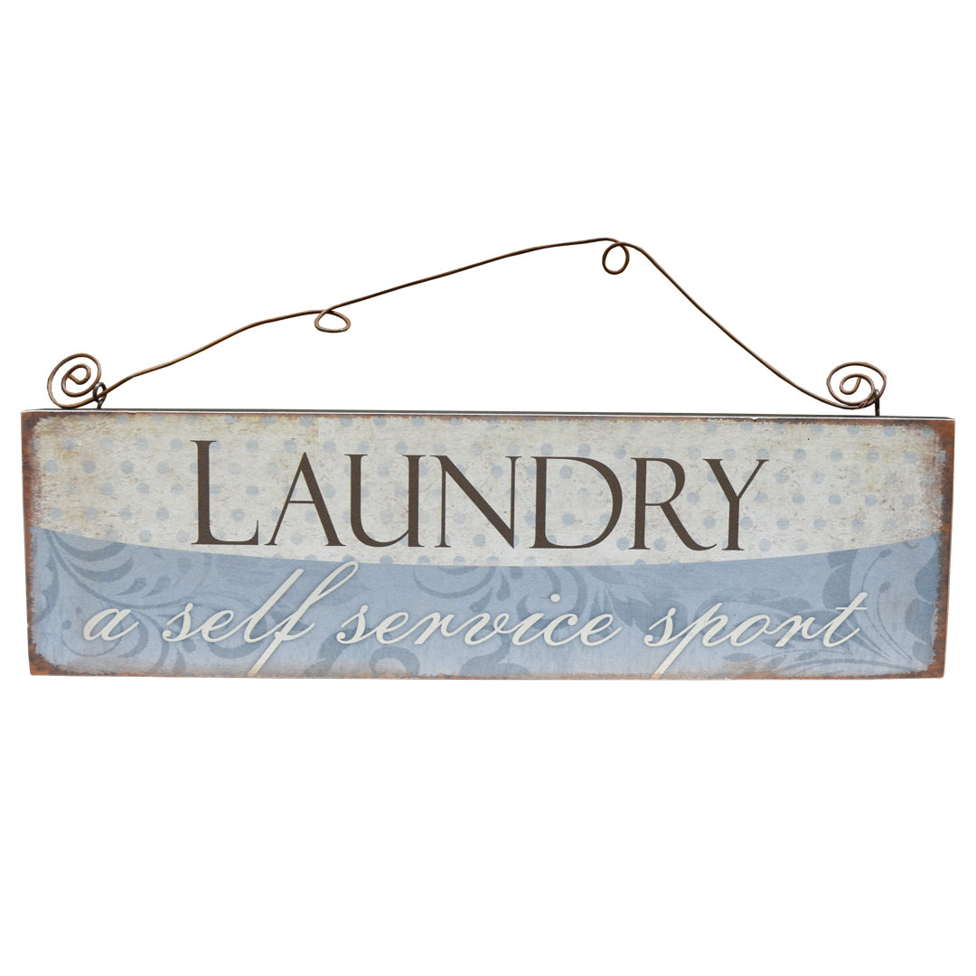 Wood 2 Asstd Laundry Plaques
