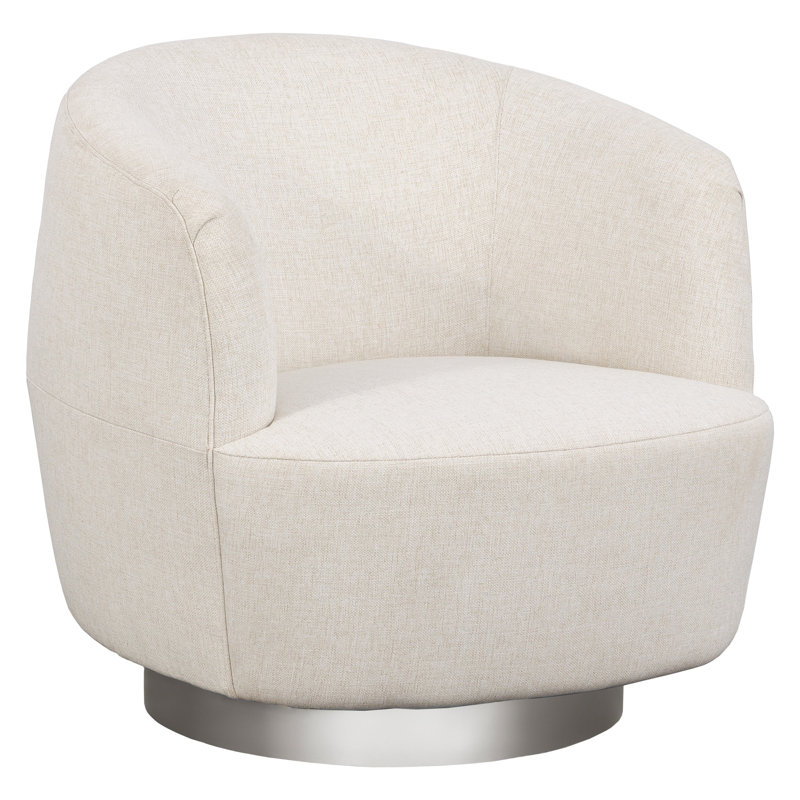 Dhalia Leather Lounge Chair, Swivel, Nickel, 1130 Pottery