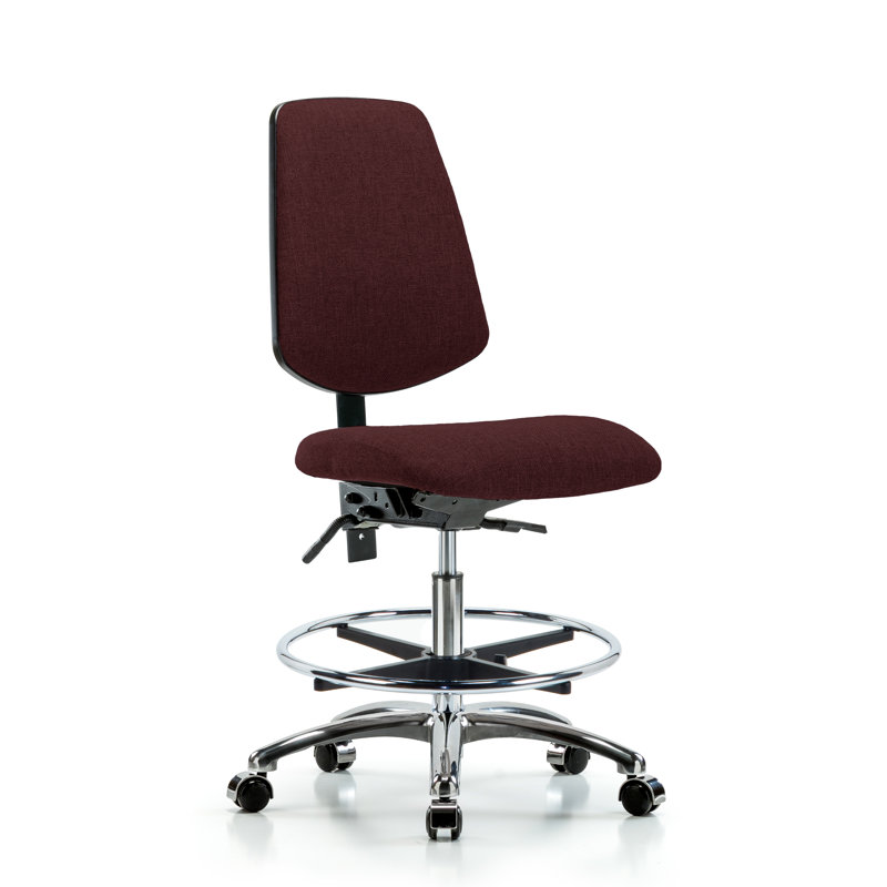 Fauteuil en tissu chromé - Siège inclinable FMBCH,, Bourgogne, Roulettes, Non