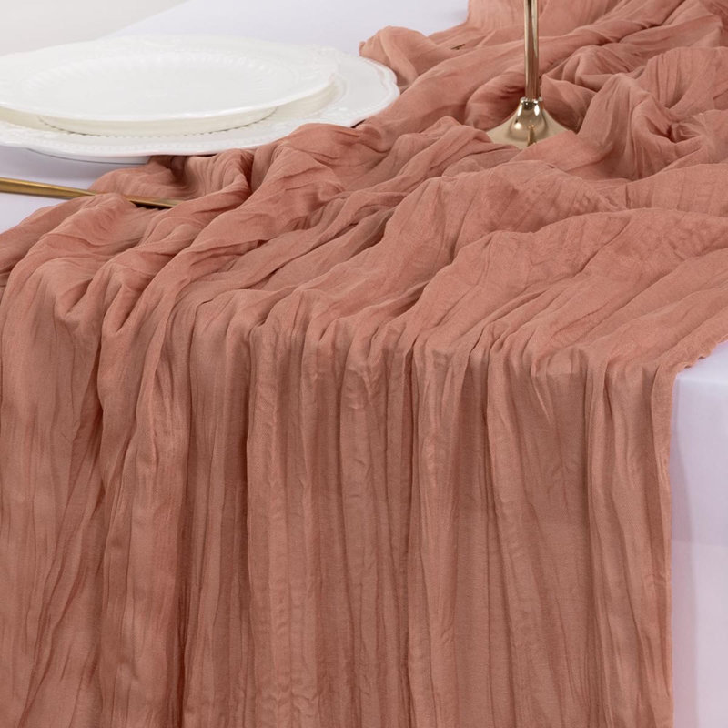 Chemin de table en étamine Cheesecloth, L 35 po x l 122 po, Brun