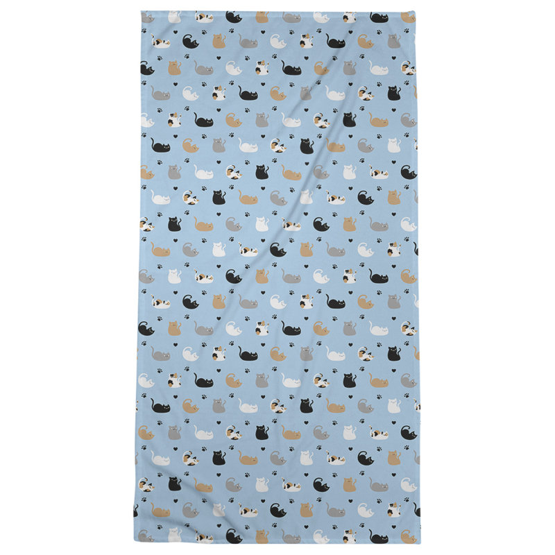 Serviette de plage Katelyn Elizabeth, Bleu / Noir