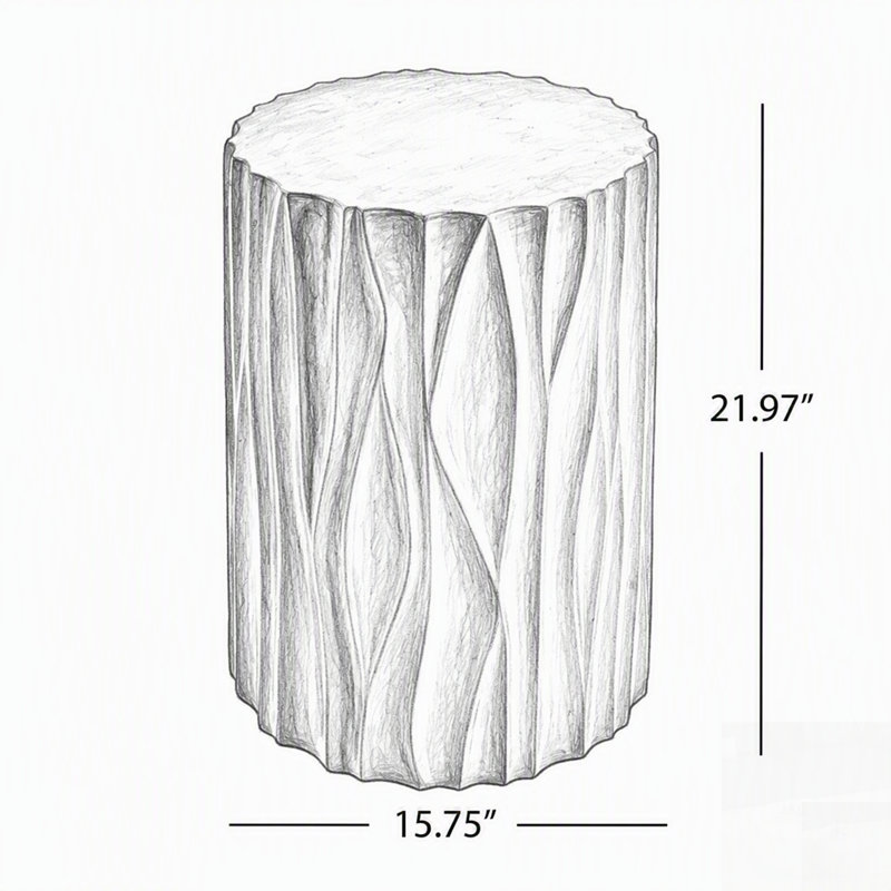 Table d'appoint Wave Wave, H 21,97 po x l 15,75 po x P 15,75 po, Terra Cotta