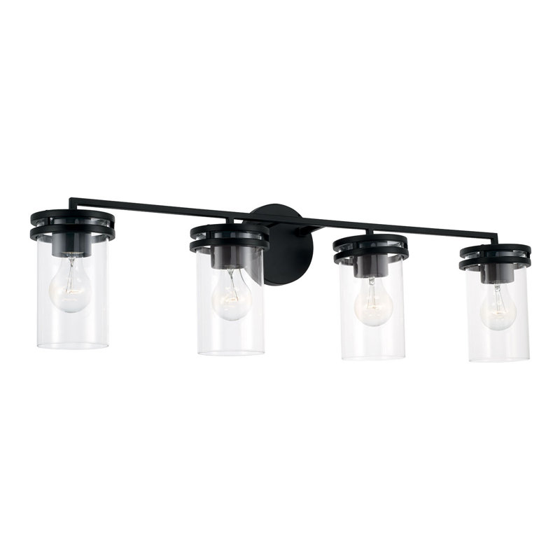 4 - Light Dimmable Vanity Light, Matte Black