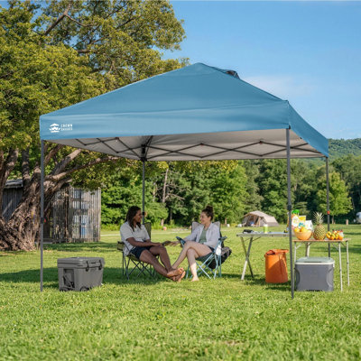 CROWN SHADES 10' x 10' Commercial Pop-Up Canopy Tent with Center Lock and Metal Frame, Foreast Green