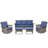 5 Pieces Patio Furniture Set, Swivel Rocker Glider Chairs With 5" Wide Armrest-105762638