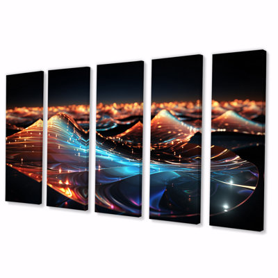 «Abstract Futuristic Cityscape of Sound I», reproduction sur toile tendue 5 pièces