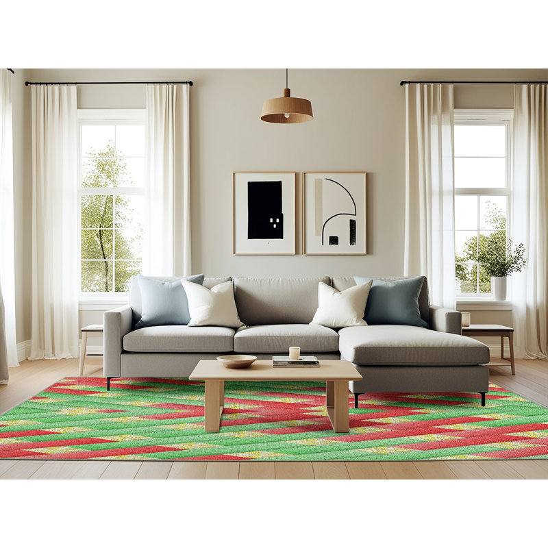 Tapis orange / vert mer, Rectangle 6 pi x 9 pi