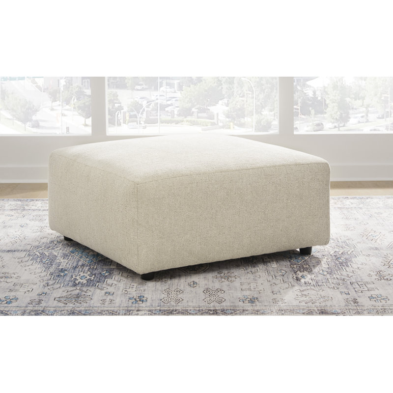 Edenfield Oversized Accent Ottoman, Beige