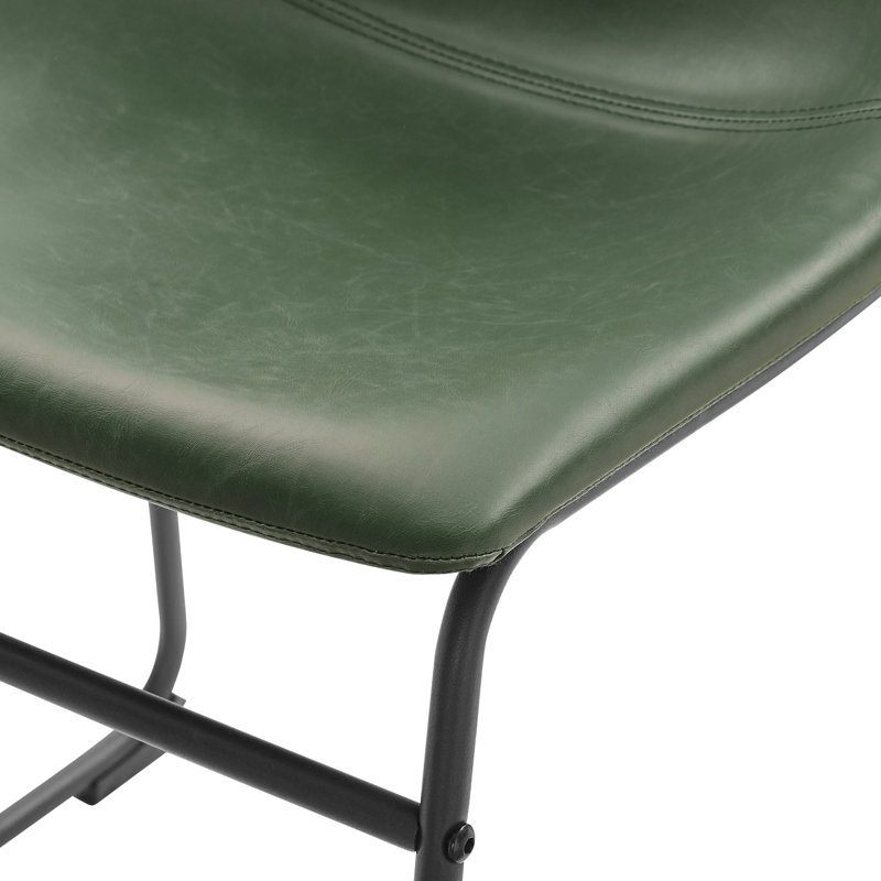 Chaise d'appoint rembourrée Bailey, Similicuir vert