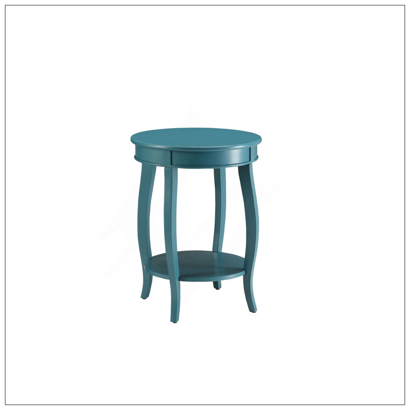 Aberta Teal Finish Accent Table, Teal
