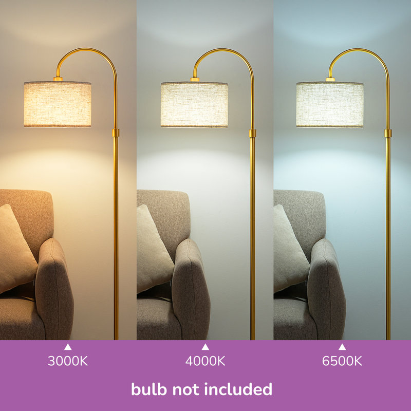 Nantwich 61.8'' Arched/Arc Floor Lamp, Gold