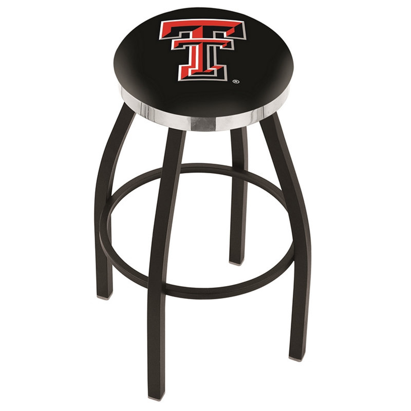 NCAA Swivel 25" Counter Stool, Chrome, Texas Tech University