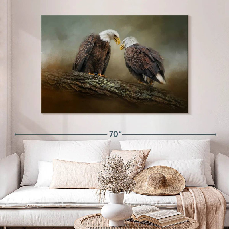 Quiet Conversation Bald Eagles, H 34 po x l 51 po