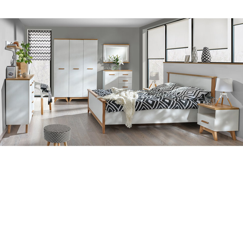 Cruz 1 Door Solid + Manufactured Wood Wardrobe