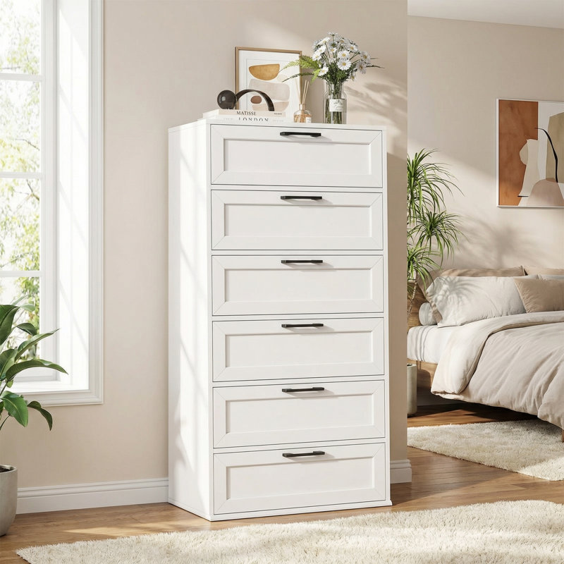 Amekia 23.6'' W 6 - Drawer Dresser, White 