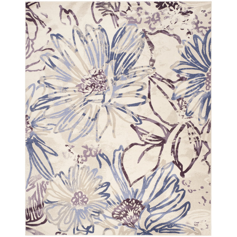 Tapis crème / mauve Krause, Carré 6'