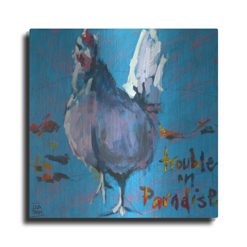 «Trouble In Paradise» par Lisa Timmerman, H 36 po x l 36 po