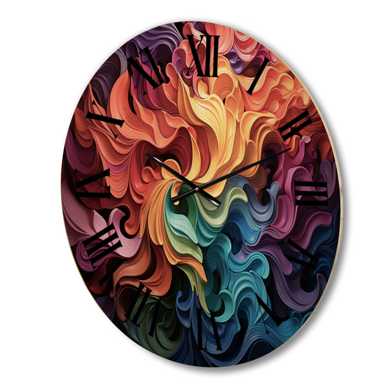 Horloge murale en bois massif Paray, Moyenne