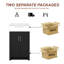Meuble-lavabo autoportant simple de 24 po avec lavabo en céramique Lumina, noir, contreplaqué de bois franc, portes à fermeture en douceur et rangement réglable intérieur-518037200-518037207