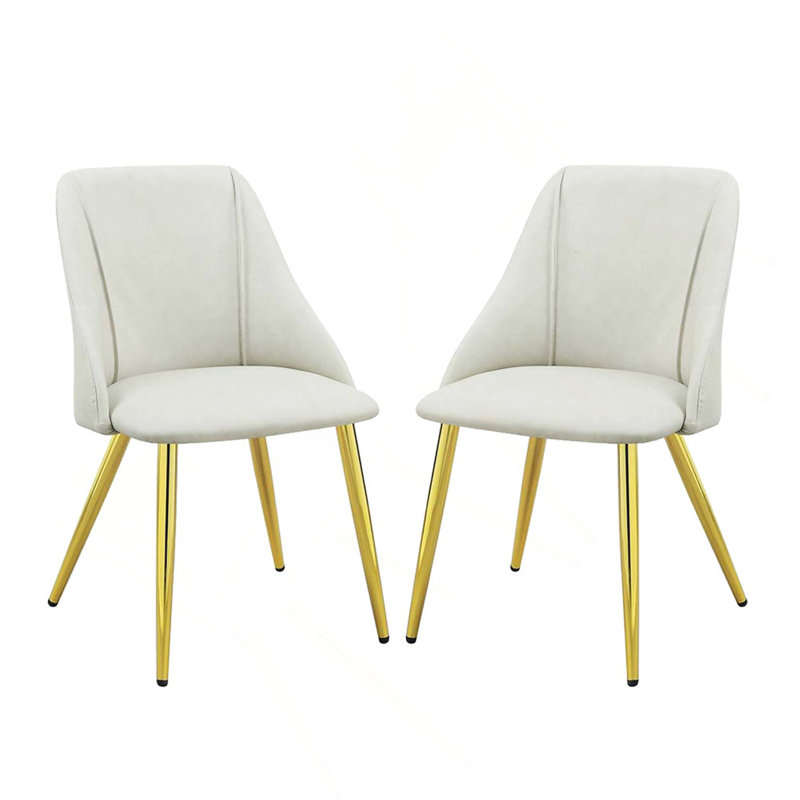 Ensemble de 2 chaises de salle à manger rembourrées en cuir synthétique