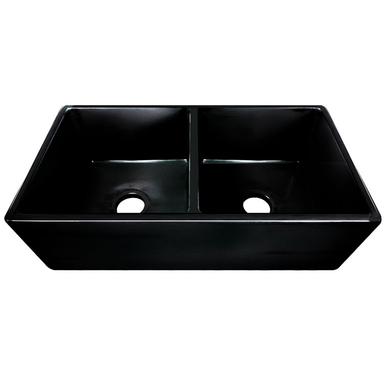 Vineyard 33" L x 18" W Double Basin Farmhouse Kitchen Sink with Sink Grid and Drain Assembly