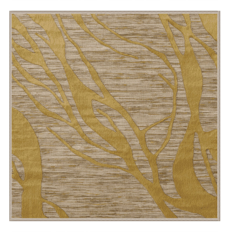 Machine Washable Abstract Brown Area Rug, Square 6'