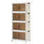 4 Tier Stackable Foldable Storage Bins with Lid and Wheels
