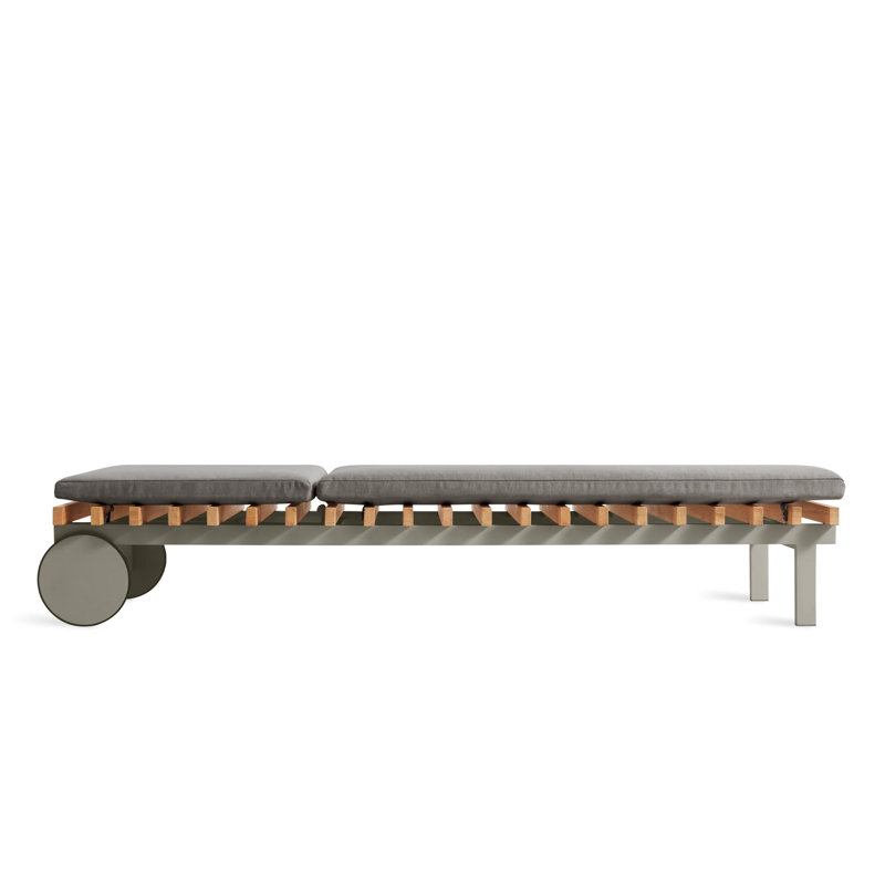Perch Outdoor Teak Chaise Lounge, Toohey Charcoal, Charcoal