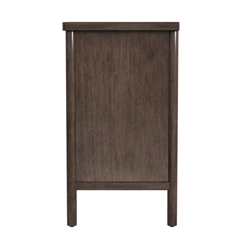 Lennon 3 Drawer Rounded Leg Dresser, Dark Brown