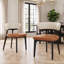 Ensemble de 6 chaises de salle à manger modernes entièrement assemblées, revêtement en similicuir blanc et brun caramel, pieds en bois massif-795834296-795834299-795834303