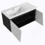 Meuble-lavabo mural 40 po avec lavabo en céramique et porte d'armoire à fermeture en douceur 40 po-797112850