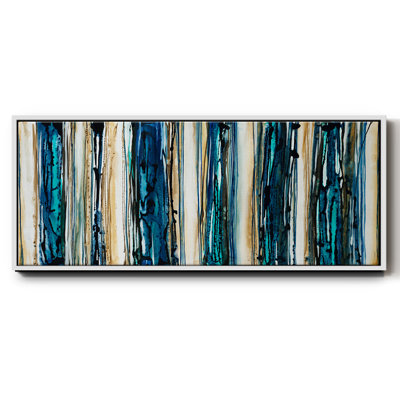 Rayures bleues - toile encadrée